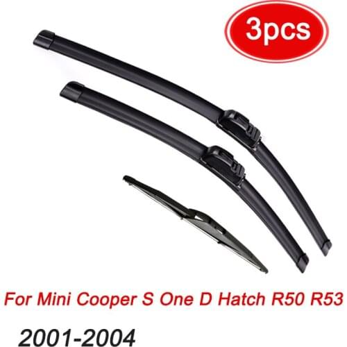 MIDOON Wiper Front Rear Wiper Blades Set Kit For Mini Cooper S One D Hatch R50 R53 2001 - 04 Windshield Windscreen Rear Window