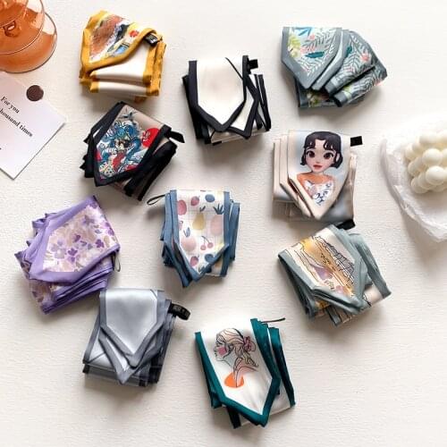 New Refreshing Literary small silk scarf female hair band slender long strip streamer tied bag belt decorative scarf gift