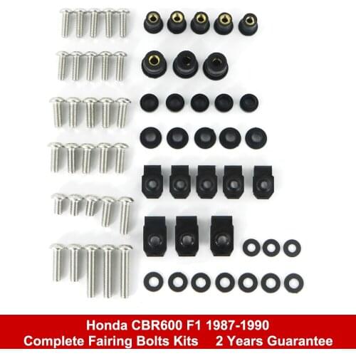 Fit For Honda CBR600 F1 1987 1988 1989 1990 Motorcycle Complete Full Fairing Bolts Kit Stainless Steel Fairing Clips Nuts