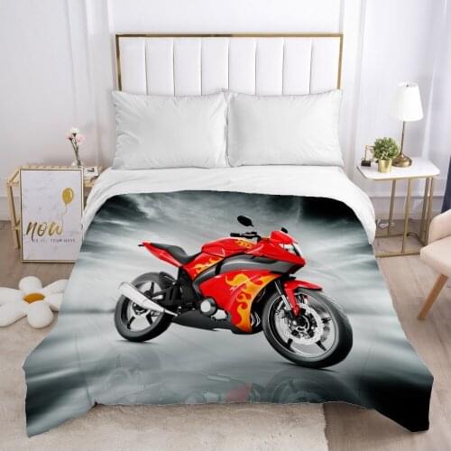 Duvet cover Quilt/Blanket/Comfortable Case Full Single Double King Bedding 140x200 240x220 for Home Car Red motorcycle