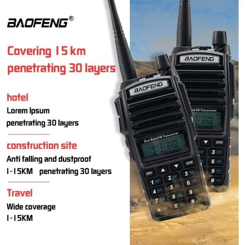 Baofeng UV-82 UV82 Walkie Talkie for Police VHF/UHF Dual Band PTT Portable Ham CB Two Way Radio Transceiver Repeater Hunting
