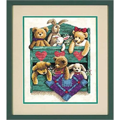 Little bear in the cabinet patterns Counted Cross Stitch 11CT 14CT 18CT DIY Chinese Cross Stitch Kits Embroidery Needlework Sets