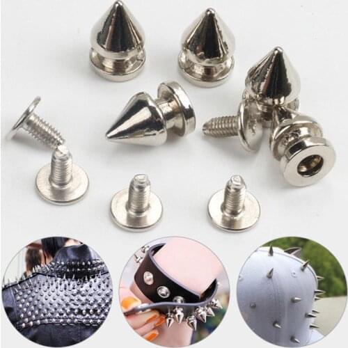 10Sets Punk Spike Studs for Clothes Studded Belt Rock Clothes Decoration for Jewelry Collar Spikes Nail Punk Accessory
