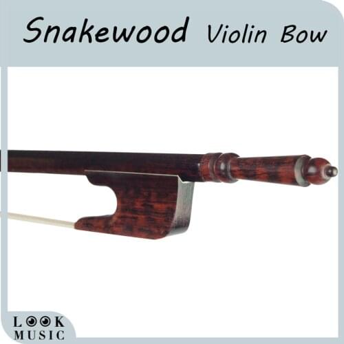 Baroque Style Snakewood Violin Bow Skakewood Round Stick And Frog Mongolia Horsehair Fast Response