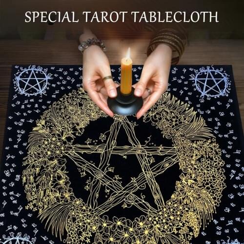 Tarot Card Cloth Tablecloth Pentagram Velvet Divination Tablecloth Tapestry Tarot Enthusiasts Psychologists Magicians Family Use