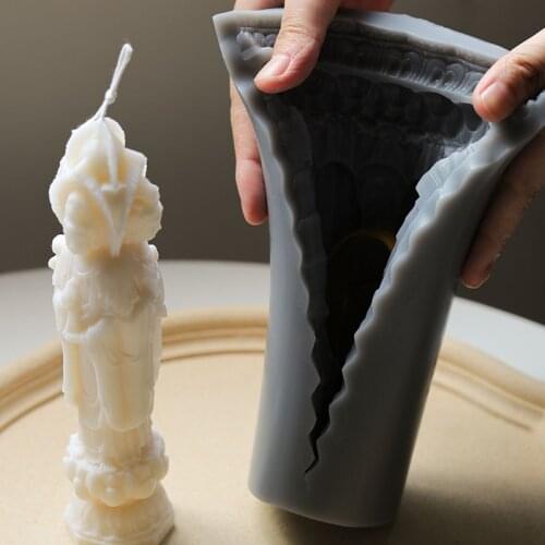 Three-faced Buddha Candle Mold Baking Accessories Avalokitesvara Plaster Mold Scented Candle Silicone Mold Candle Making Kit