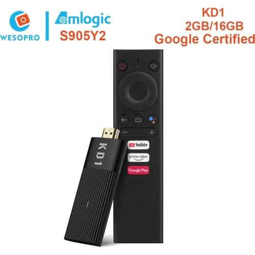 WESOPRO Android 10 TV Stick Amlogic S905Y2 2GB 16GB Google Certified Voice Control 4K 60pfs 2.4G&5G Wifi BT4.2 VS Mi TV Stick