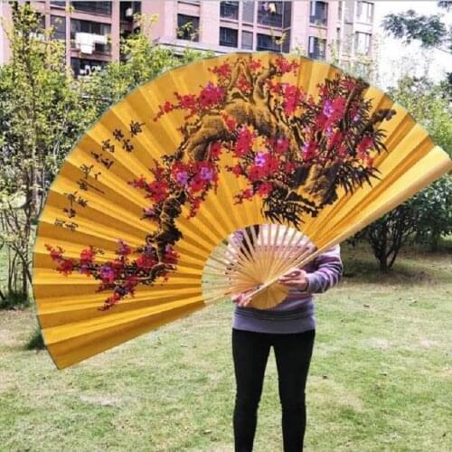 Handmade Hanging fan decorative fan Chinese style craft silk cloth fan large folding fan living chinese wedding hand fan