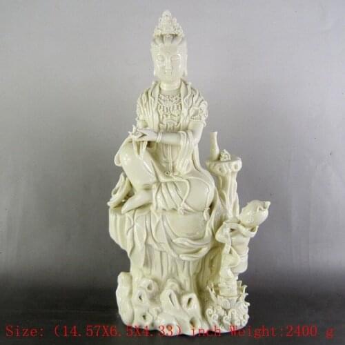 Height: 14.57 inches/Chinese dehua porcelain goddess guanyin bodhisattva