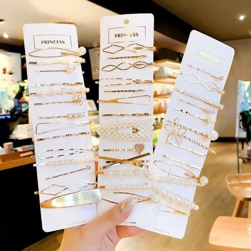 1 Set Korean Simple Metal Hair Clips for Women Geometric Rhombus Gold Silver Color Hairpins Hair Accessories Barrettes Clips