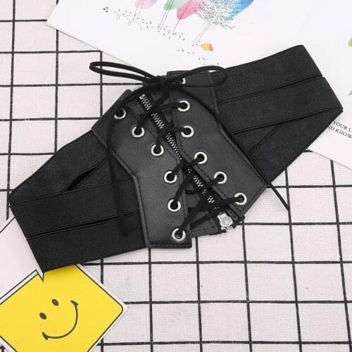 Womens Fashion Elastic Stretch Wide Band Corset Waist Belt Female Tie Waistband Belts For Women Wedding Dress Waist Band