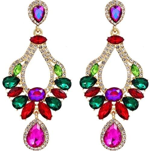 ZHINI Korean Statement Crystal Water Drop Earrings For Women 2021 Trendy Elegant Rhinestone Jewelry boucle d’oreille brincos