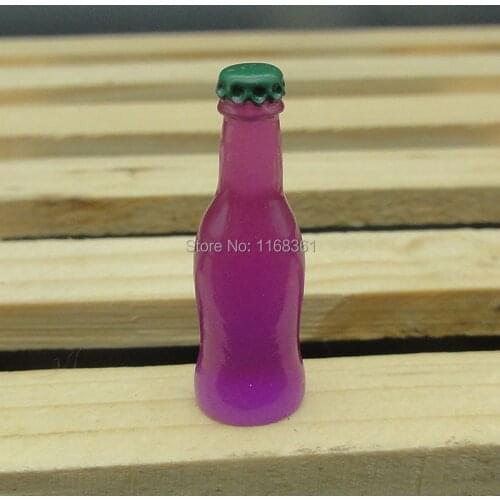 1pcs/lot resin solid Purple red color Cocktail bottle jelly jar 30mm dollhouse Toy diy for Home Decoration Crafts A033-6