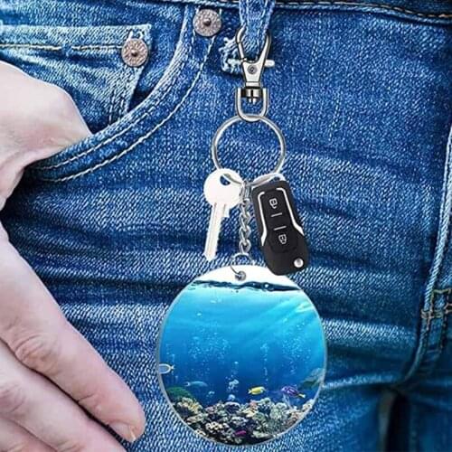 100 Pieces 3 Inch Clear Acrylic Keychains Blanks with Hole Durable Acrylic Transparent Round Circle Disc for DIY Vinyl