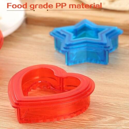 3pcs Sandwich Stencils Food Grade PP Round Star Lone Heart Shaped Thick Durable Sandwich Cutter for Kids Girls xqmg Manual Burge