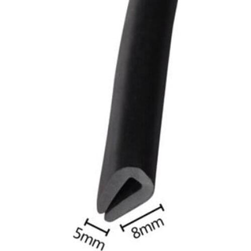 5mm x 8mm U Channel EPDM Black Moulding Trim Strip Edge Guard Rubber Sealing Strip Weatherstrip Door Protector