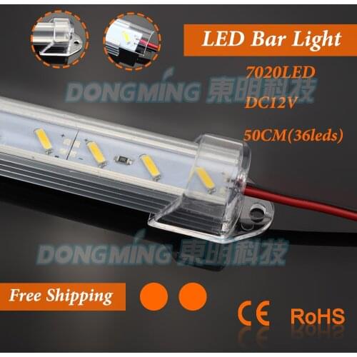 5pcs * 0.5m SMD 2835/4014/5050/5630/7020/8520 Led Hard strip led Bar Light cabinet DC12V 50cm with U Aluminum profile cover