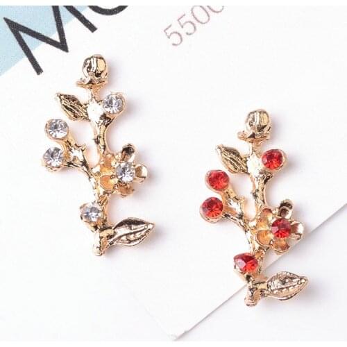 5pcs/lot Alloy Creative Rhinestone Gold Pearls Pendant Button Ornaments Jewelry Earrings Choker Hair bag DIY Jewelry Accessories