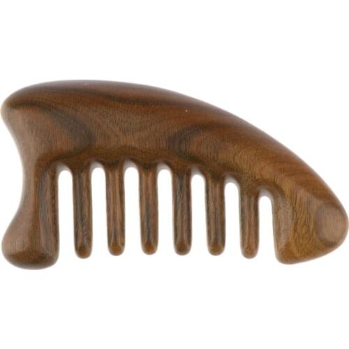 Travel Sandalwood Massage Hair Beard Comb Wooden Wide Teeth Detangling Comb