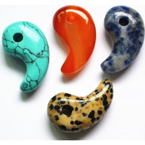 Pretty Good Quality Latest Cashew Comma Hook Stone Natural Stone Necklace pendant charms diy Jewelry making 10Pcs/Wholesale