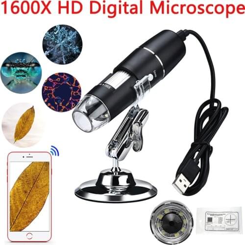 1600X Digital Microscope Electronic 8LED USB Wifi Microscope Magnifier Camera Endoscope 1080P For PC Android IOS iPhone iPad