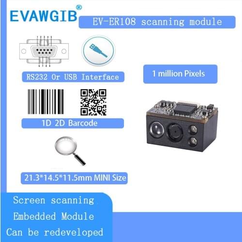 EVAWGIB EV-ER108 Embedded 2D CMOS Customized High definition Embedded Barcode scanning Module barcode scanner module