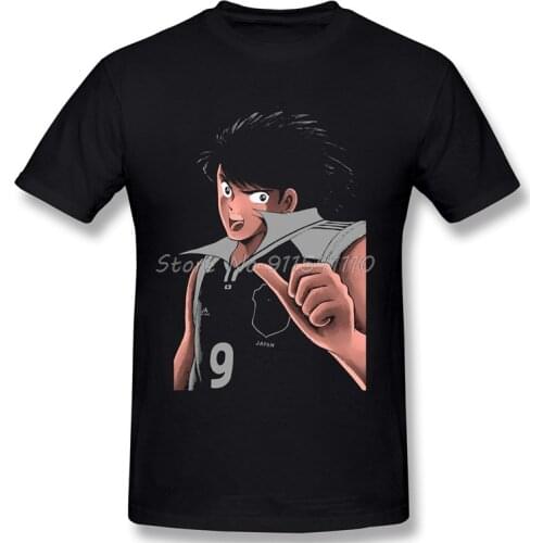 Kojiro Hyuga T-Shirt Men Birthday Gifts Funny Tees O Neck 100% Cotton Captain Tsubasa Oozora Football Anime Clothes Humor TShirt