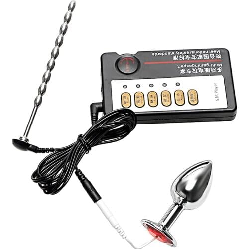 IKOKY Electric Shock Set Sex Toys For Men Anal Plug Erotic Masturbation Catheters Sounds Medical Themed Toys Therapy Massager