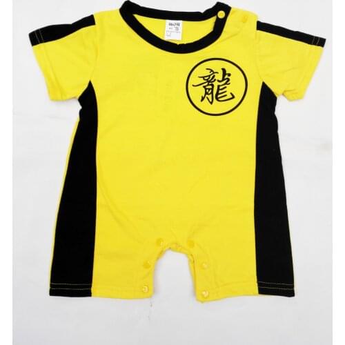 6 months -2 years -newest yellow cotton clothing Baby crawl clothing rompers climb clothing super deals for Kung fu Bruce lee