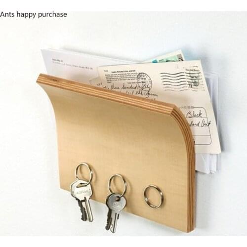 Creative Home Solid Wood Magnet Multifunction Storage Board Message Board Key Hanger Nordic Style Storage Hanging Ornament
