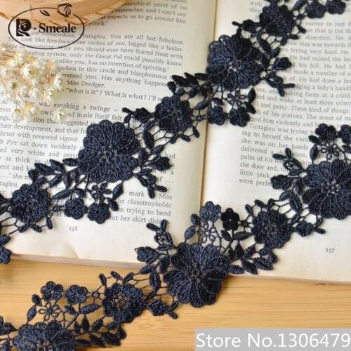 DIY lace Fabric Width 5cm black Water soluble lace clothing materials lace DIY Accessories 5meters/lot RS1482