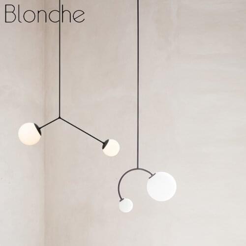 Nordic C-shaped Chandelier Glass Shade Chandelier Living Room Arc Round Ball Light Cafe Bar Counter Restaurant Bedroom Light