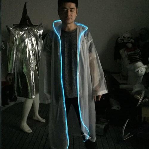M59 LED lighted rainwear party singer wears led costume luminous glowing raincoat dj show dress clothe bar performance outfit ds