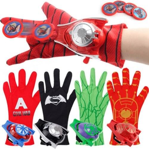 Marvel Cartoon Glove Card Spider Man Launcher Glove Captain USA Hulk Iron Man Card Launcher Glove Toy