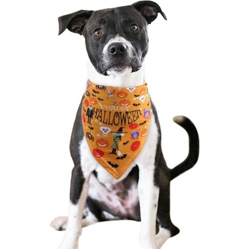 Cute Small Dog Collars Scarf Puppy Slobber Towel Funny Dogs Triangle Bib Scarf For Halloween Pet Saliva Towel Dog Accessories