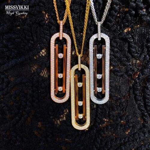 Missvikki New Luxury 2PCS Chain Oval Pendant Necklace Earrings Jewelry Set Women Wedding Naija Ladies Girl Daily Jewelry Set