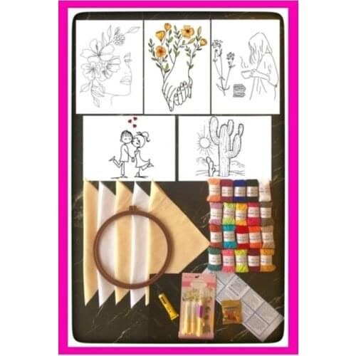 Cloth Gift Bag 35 Piece Punch Embroidery Set Punch Embroidery Kit Punch Hobby 2