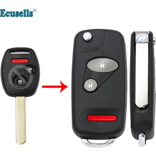 Modified folding 2+1 buttons Flip Remote Key fob Shell housing case for HONDA Accord Civic CR-V Fit Odyssey Ridgeline Pilot