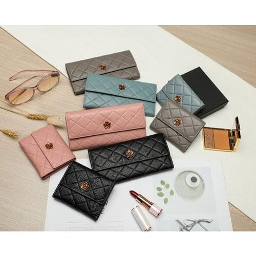 Fashion Retro Gold Flower Embellishment Womens Short Wallet 2020 New High Quality Leather Billfold With Precision Thread DDY07