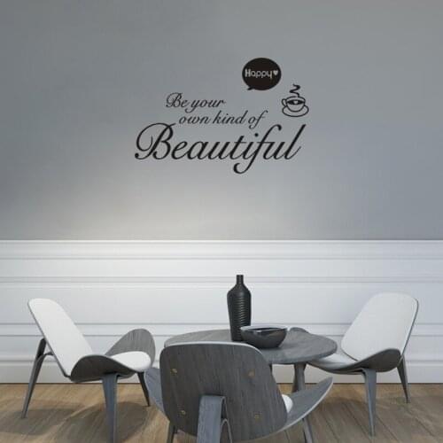 Be your own kind of beautiful warmly letters wall decals for living room wall art decor removeable stickers indoor decoration