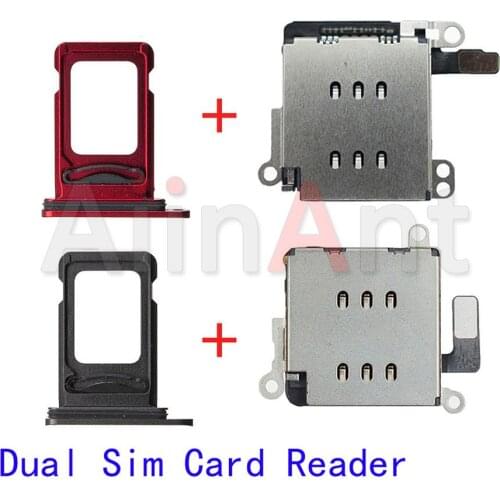 Original Dual Sim Card Reader Adapter Socket Connector Flex Cable For iPhone 11 XR Sim Card Tray Slot Holder Replacement