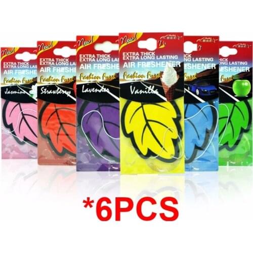 6pcs/12pcs Car Air Freshener Hanging Natural scented tea paper Vanilla perfume fragrance Leaf Shape car accessories interior