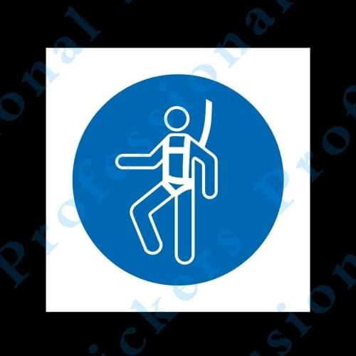 Safety Harness Plastic Sign OR Sticker (MMG4) Waterproof Vinyl stickers for car Motos