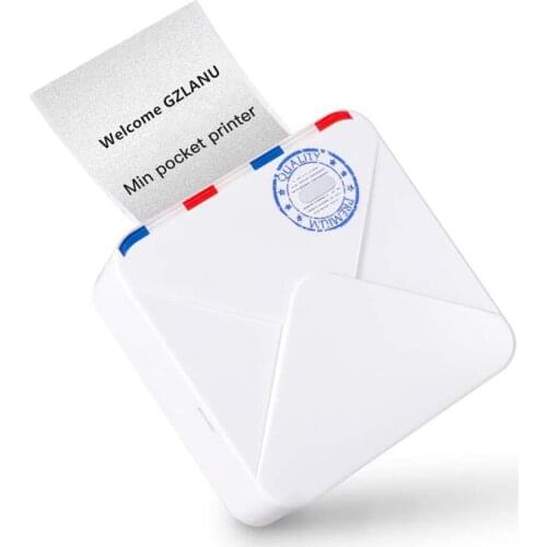 Portable Pocket Photo Printer HD 300DPI White/Black Mini Bluetooth Thermal Wireless Label Printing for iOS Android Mobile Phone