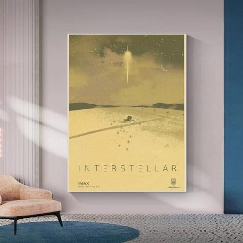 Classic movie interstellar poster Nolan McConaughey retro canvas painting posters and prints wall picture family room decoration