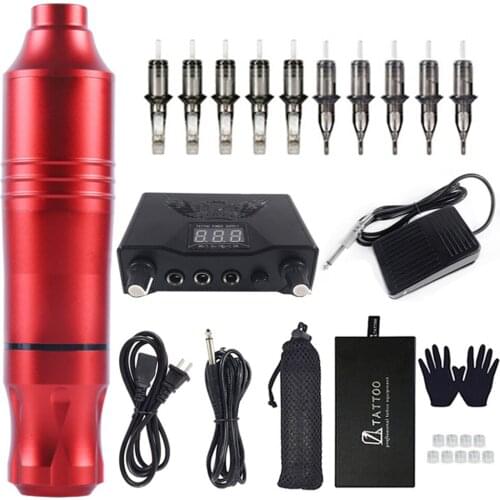 Professional Tattoo Kit Tattoo Machines Gun Power Supply Tattoo Grips Body Art Tools Complete Tattoo Set Accessories Supplies