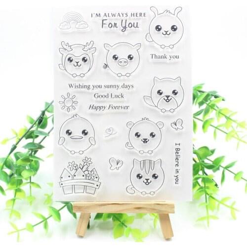 Happy Forever Transparent Clear Silicone Stamps for DIY Scrapbooking/Card Making/Kids Fun Decoration Supplies