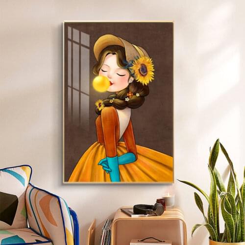 Bubble Girl Princess DIY Embroidery 11CT Counted Cross Stitch Kits Needlework Set Cotton Thread Printed Cartoons Home Decor