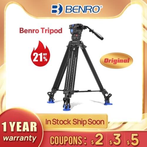 Benro BV6/BV4/BV8/BV10 tripod Series Camera Tripod Adjustable Damping Hydraulic PTZ Photography Professional Tripod
