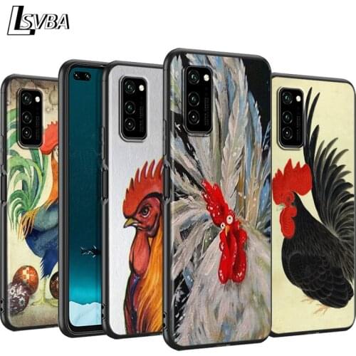 Cute Running Rooster Silicone Phone Case for Huawei P30 P20 P40 Lite E Pro P Smart Z Plus 2019 P10 P9 Lite Black Cover